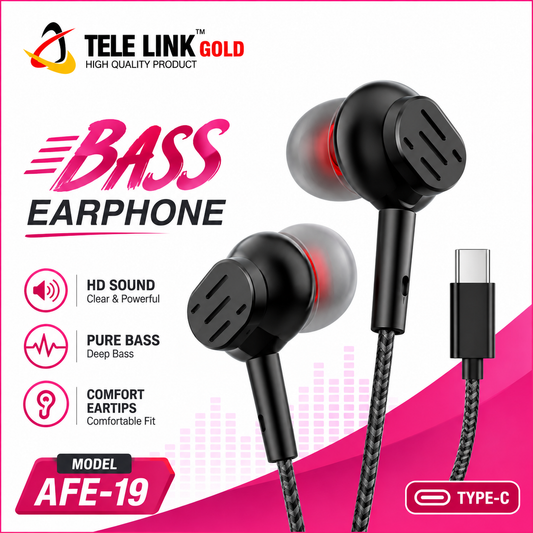 Tele Link Gold AFE-19 Bass Earphone
