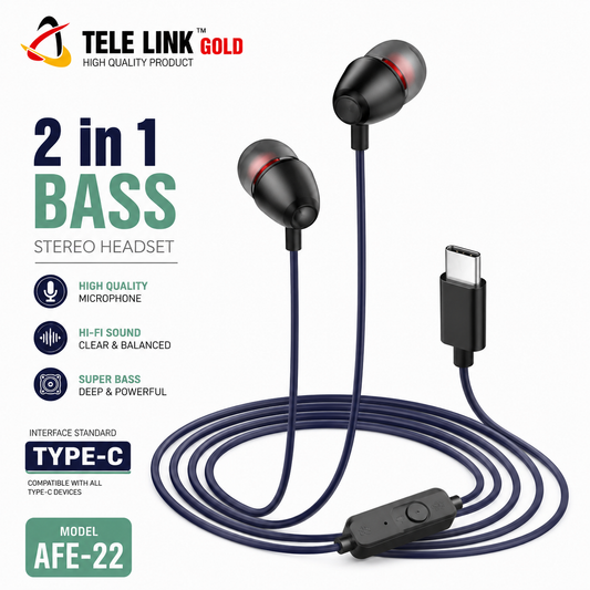Tele Link Gold Type-C Handsfree AFE-22