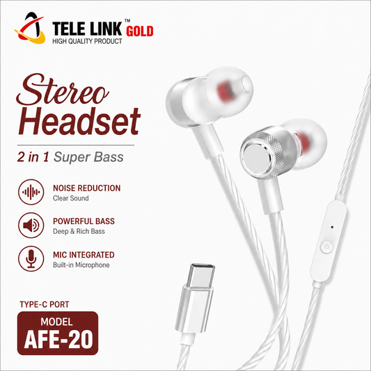 Tele Link Gold Stereo Headset AFE-20