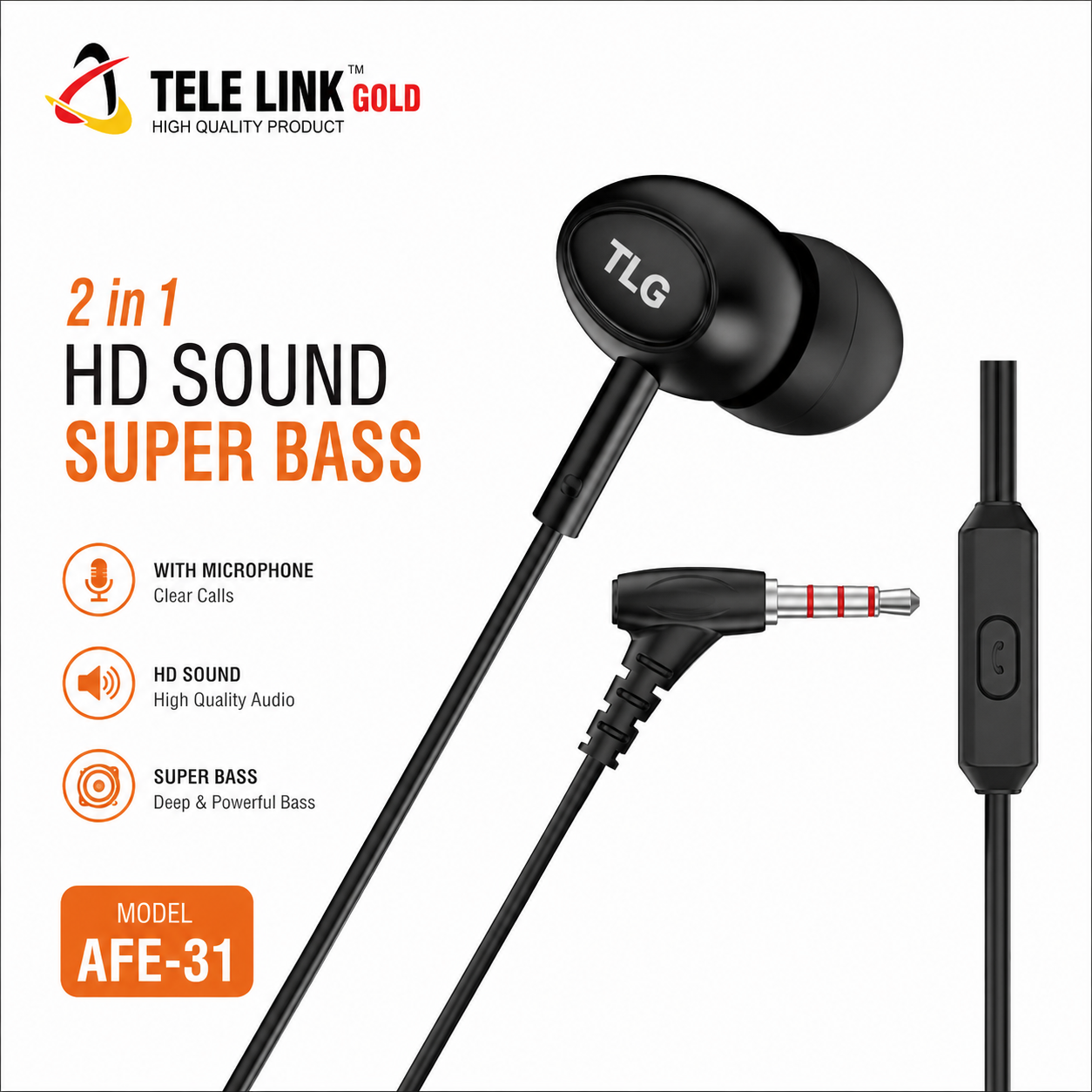 Tele Link Gold AFE-31 Earphone