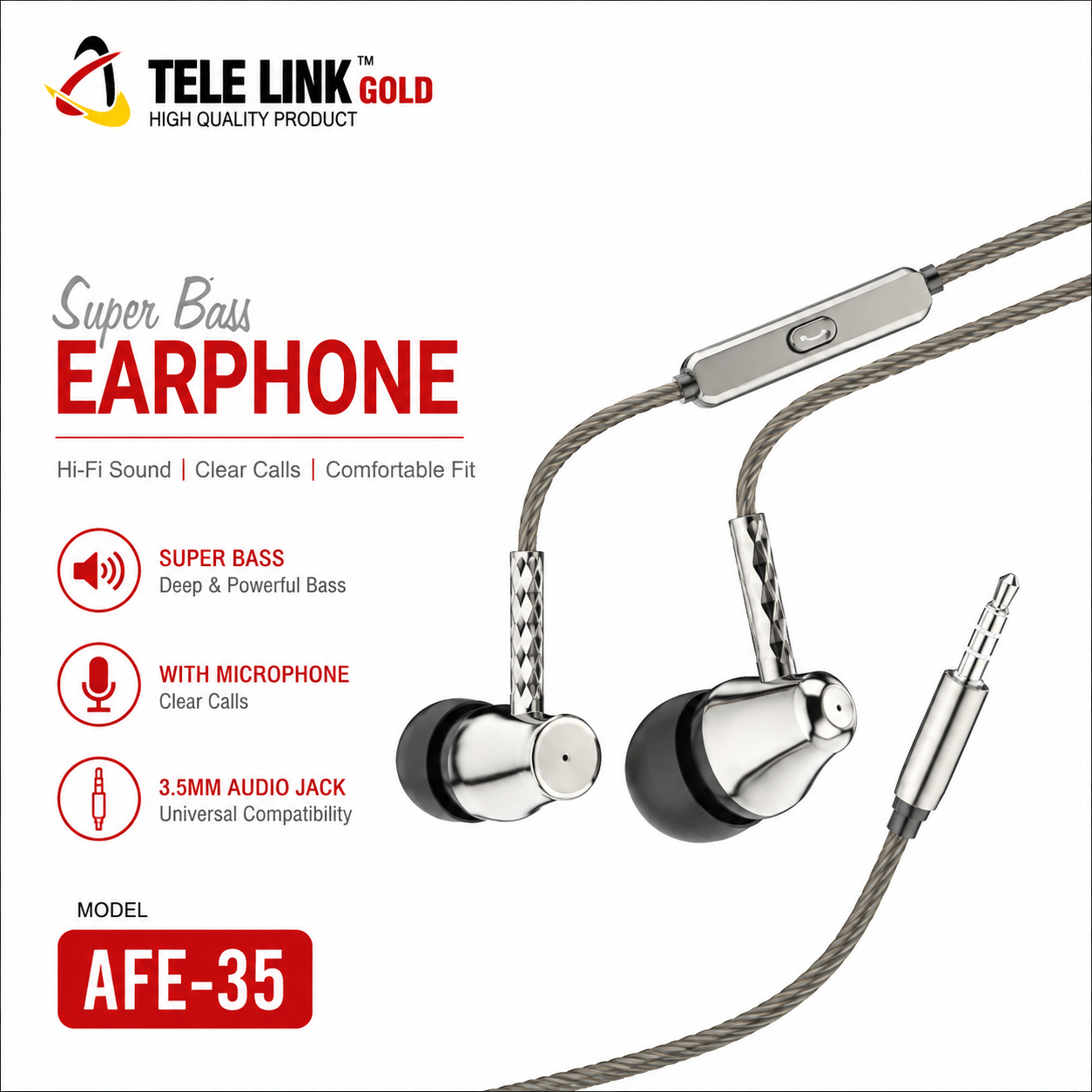 Tele Link Gold AFE-35 Earphone
