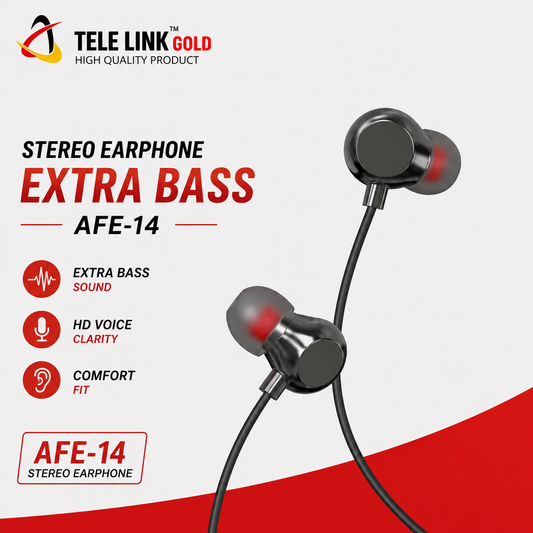 Tele Link Gold AFE-14 Extra Bass Earphone
