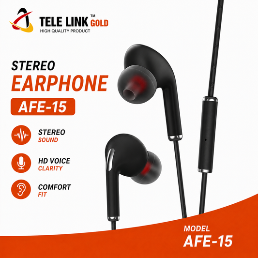 Tele Link Gold AFE-15 Stereo Earphone