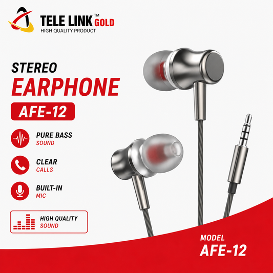 Tele Link Gold Stereo Earphone AFE-12