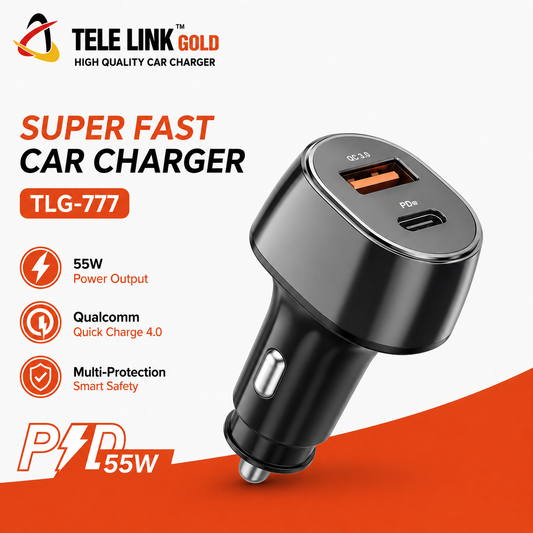 Tele Link Gold TLG-777 55W Car Charger