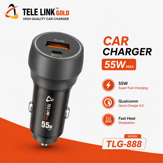 Tele Link Gold 55W Car Charger