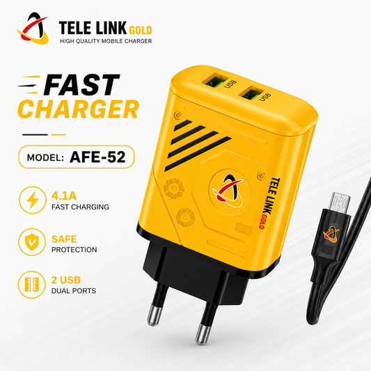 Tele Link Gold AFE-52 4.1A Dual USB Fast Charger