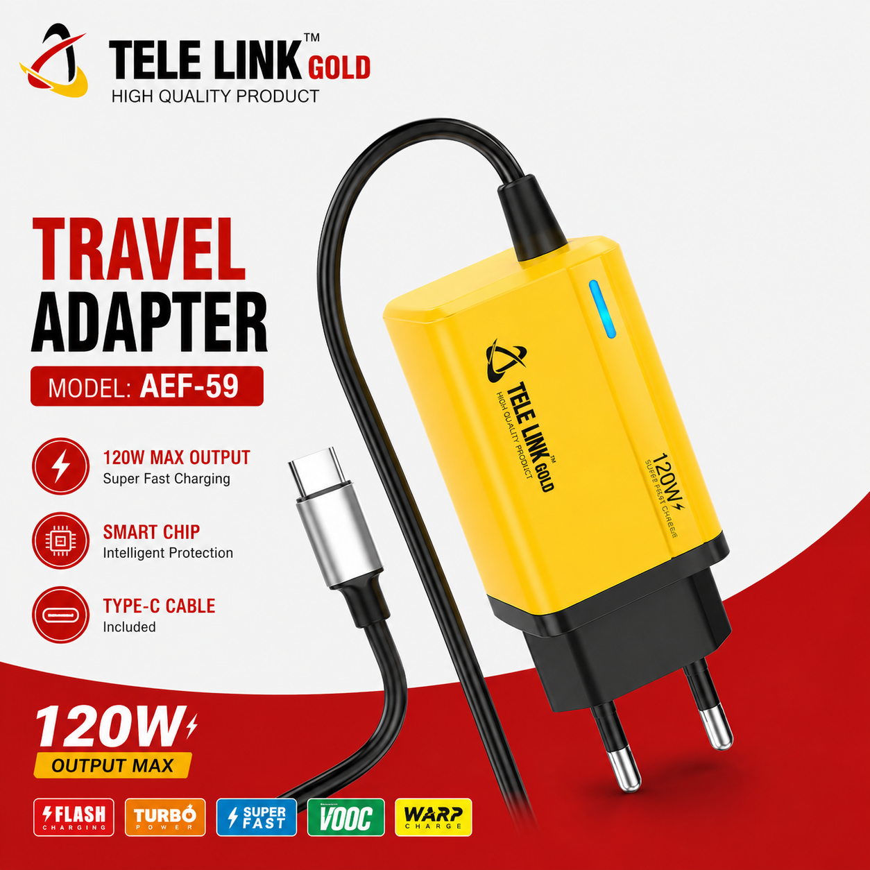 Tele Link Gold AEF-59 120W Travel Adapter